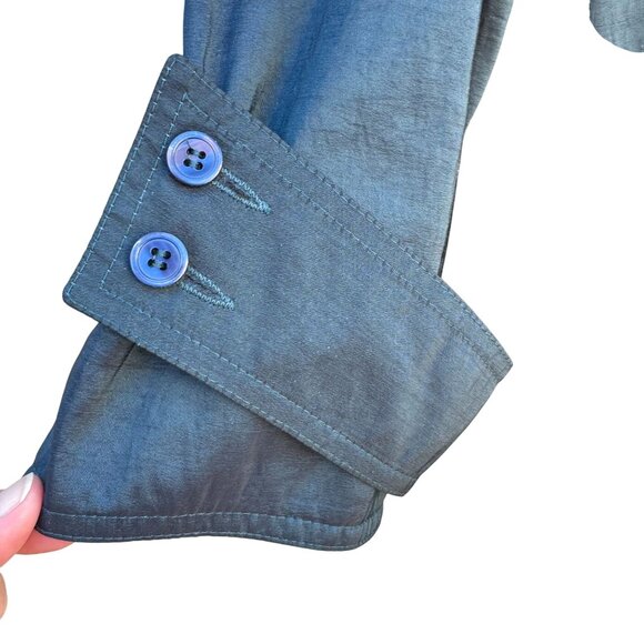 Forecaster Vintage 70s 80s Blue Trench Coat Oversized Long Insulated Belted Rain - Picture 9 of 12